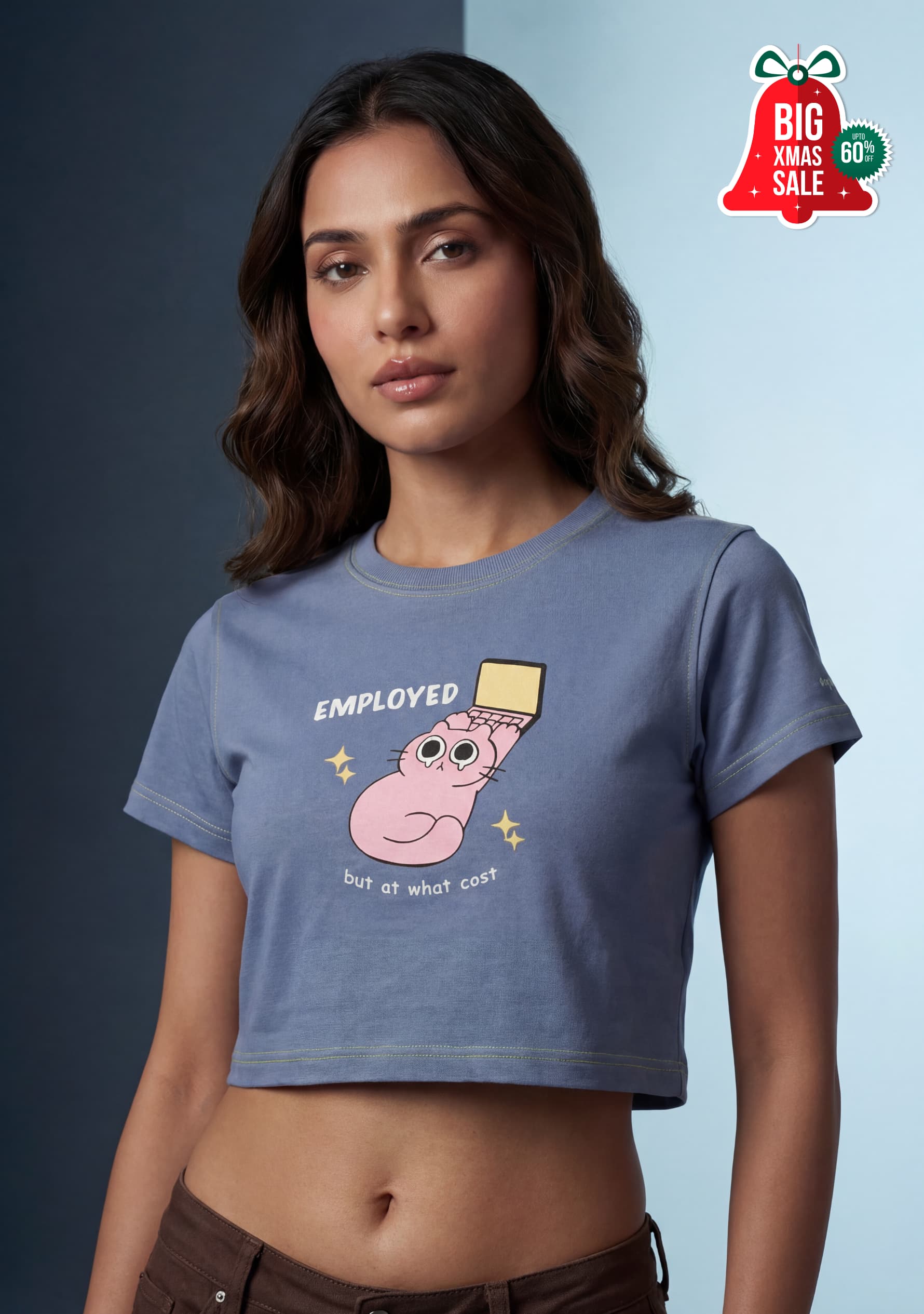 Quiet Collapse (Blue) Crop Top