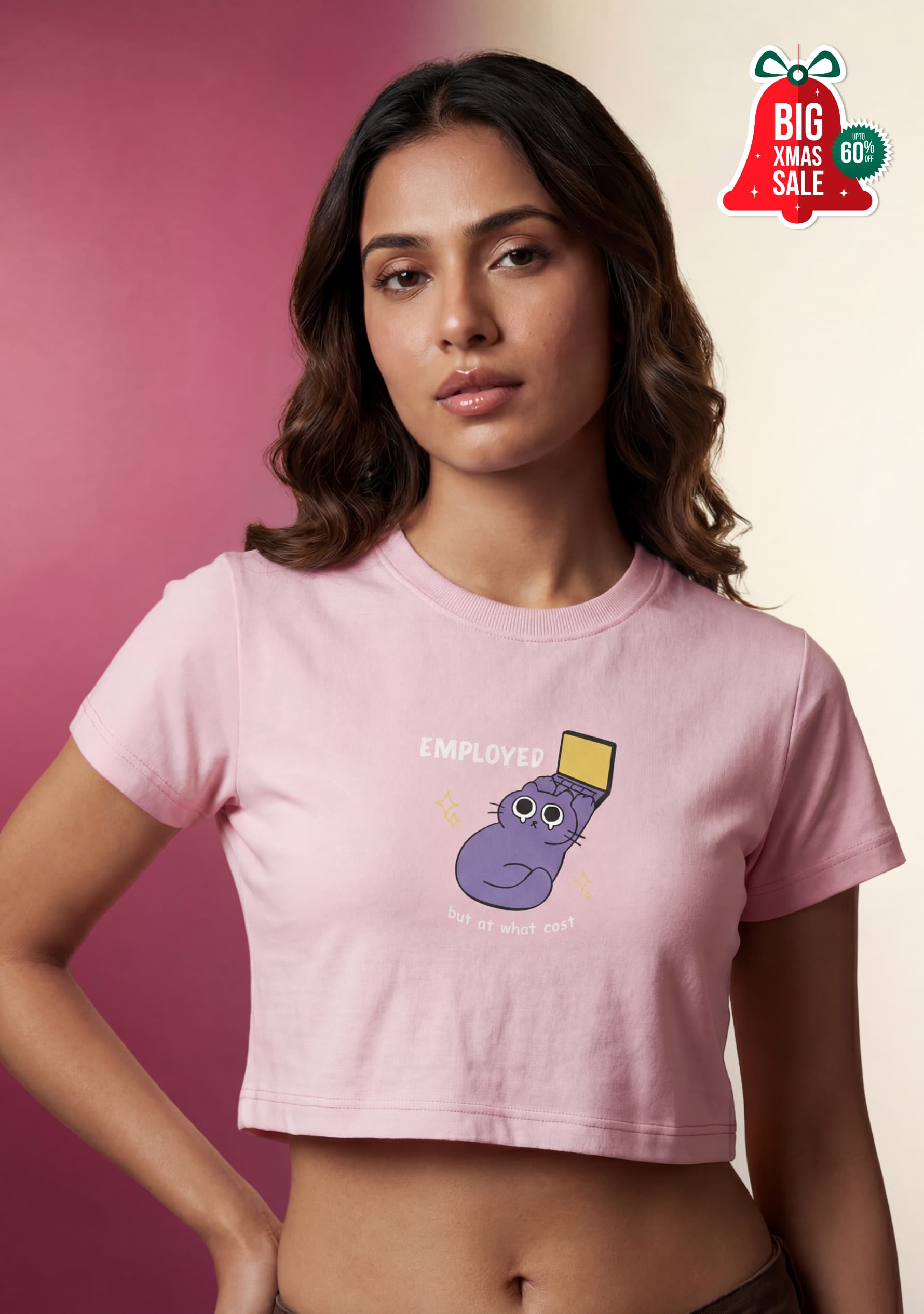 Quiet Collapse (Pink) Crop Top